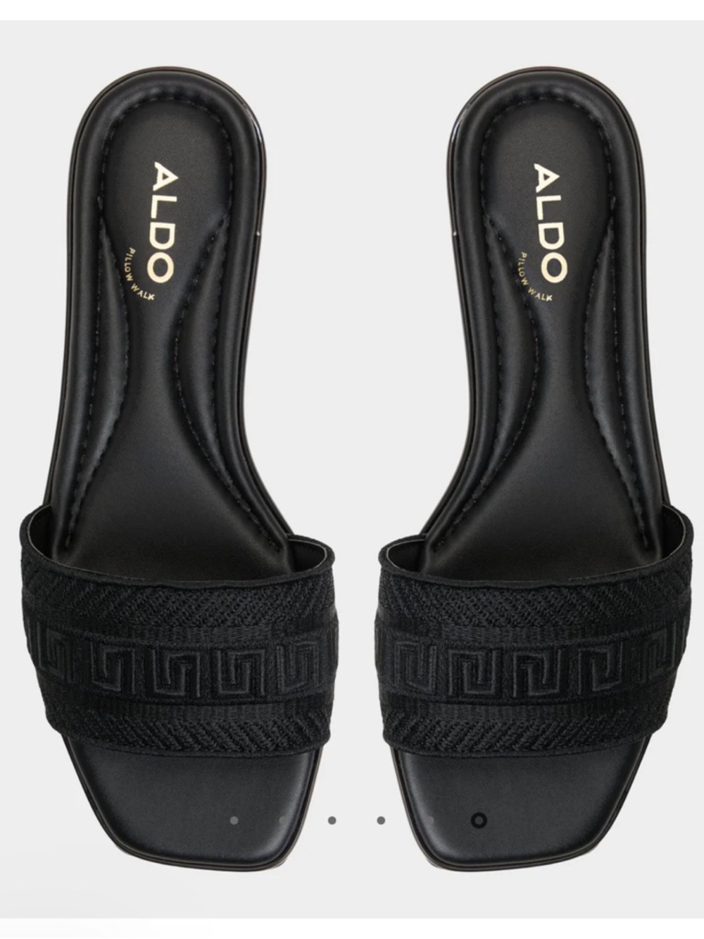 ALDO Black Textured Slide Sandals